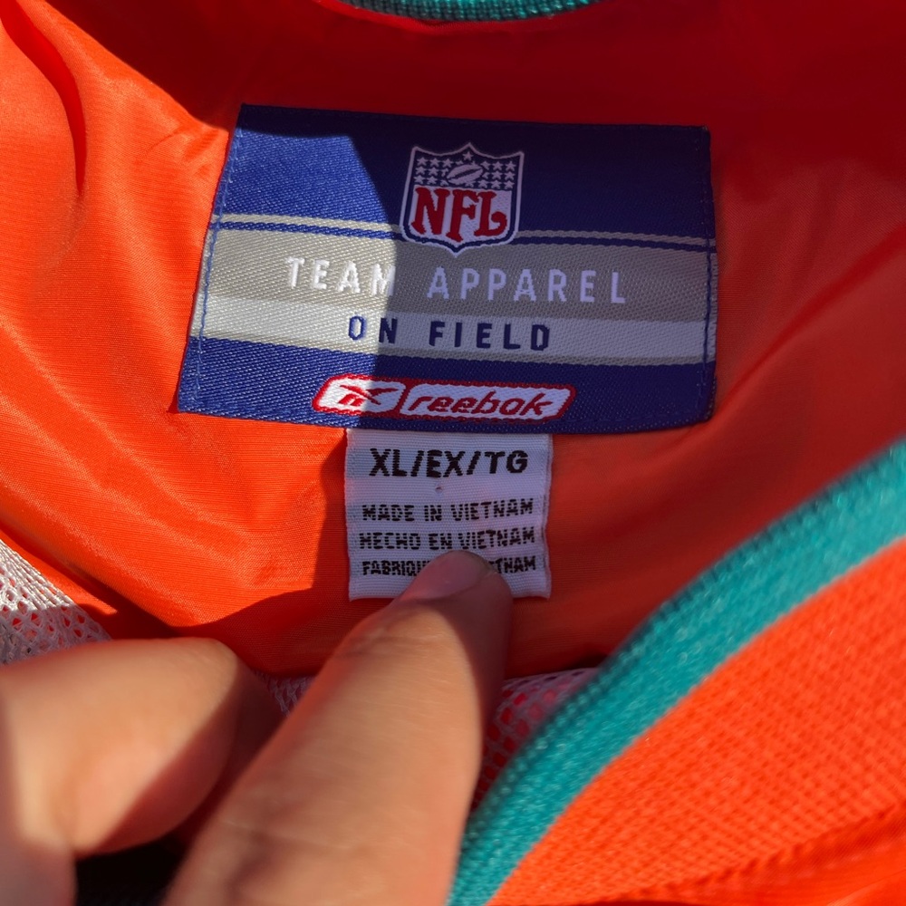 Reebok Orange and Teal NFL Jacket - Picture 2 of 3
